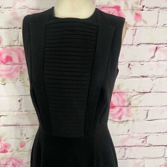 Kimberly Ovitz black panel front wool sleeveless sheath dress - Picture 8 of 12